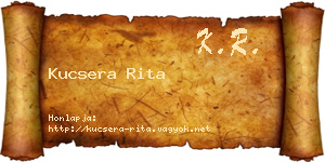 Kucsera Rita névjegykártya